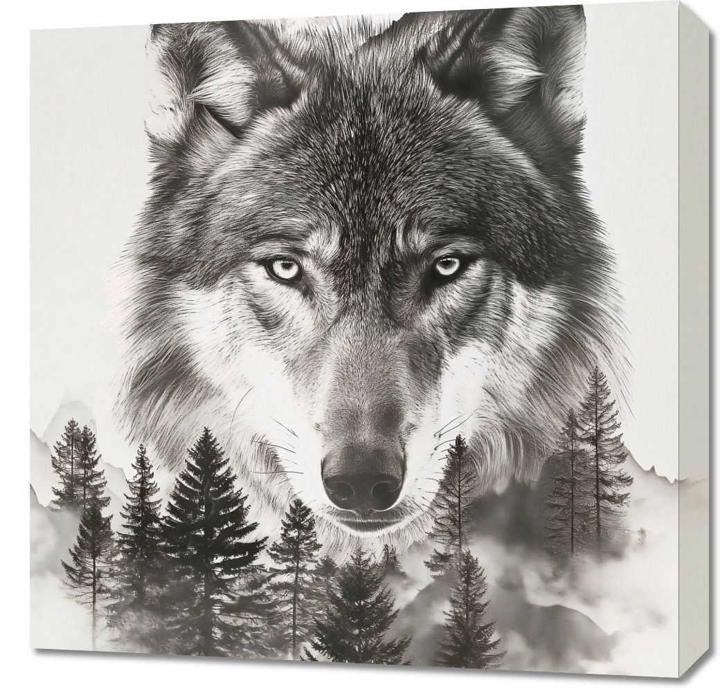 Obraz 60x60cm Wilczy Duch Lasu