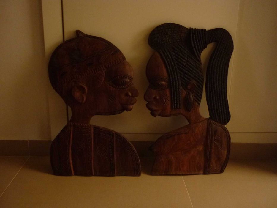esculturas em madeira, arte africana