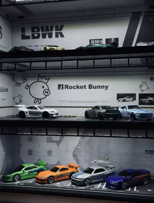 Dioramas Garagem Liberty Walk/Rocket Bunny com iluminação LED