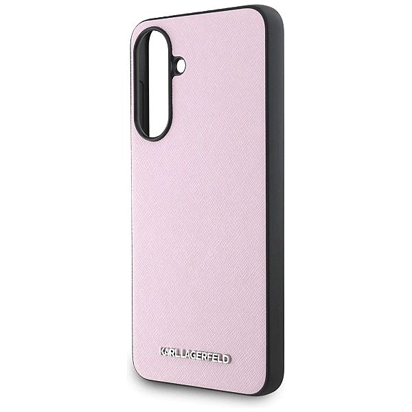 Etui Karl Lagerfeld Saffiano Metal Logo na Samsung Galaxy A56 - różowe