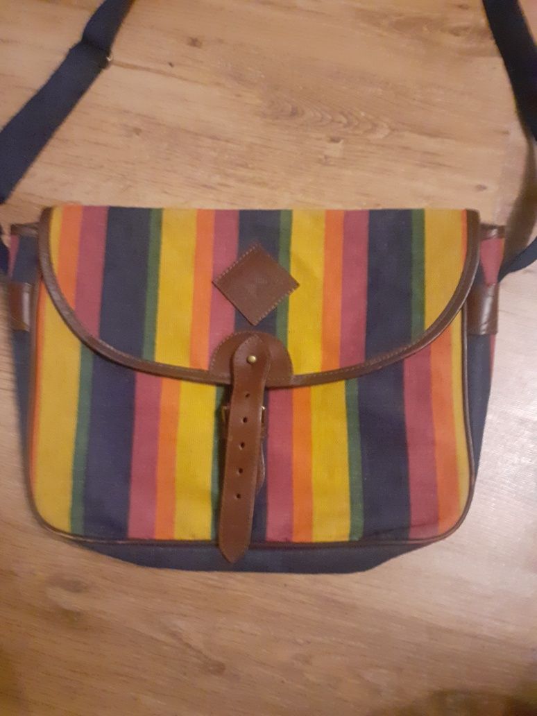 Torebka tęczowa juta jaeger boho hippi tanio nowa