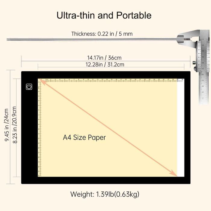 3s357. Lekki tablet A4 PRO, podświetlana tablica LED