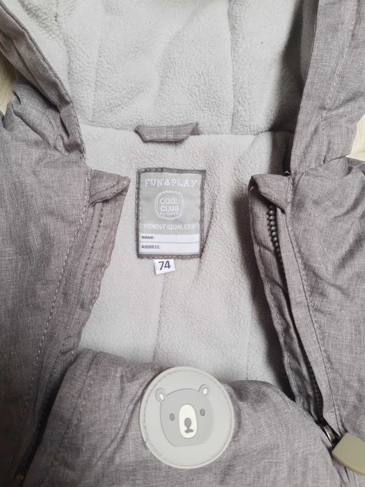 Kombinezon zimowy cool club, rozmiar 74 + czapka, komin + kurtka