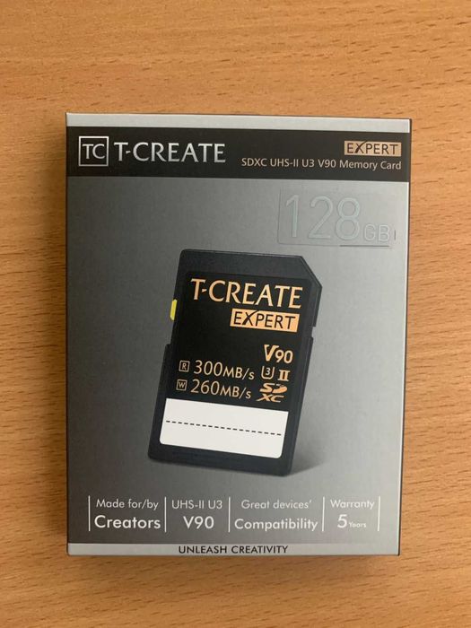 Карти пам'яті T CREATE EXPERT SDXC UHS-II U3 V90, 128 Гб, НОВІ