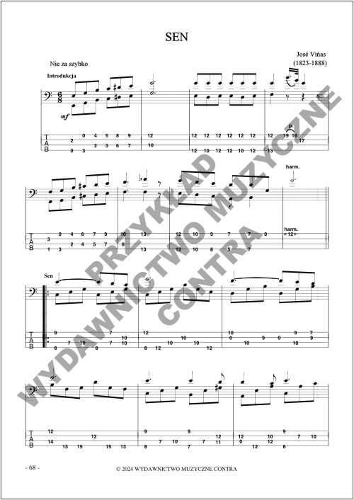 Bass Romantyczny na gitarę basową (nuty + tabulatury)