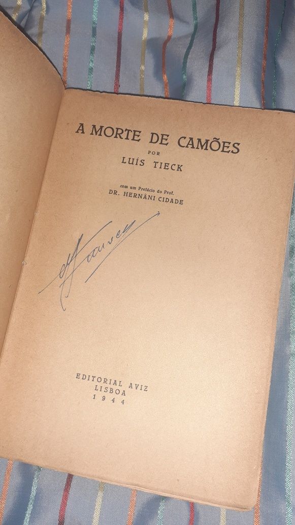 A Morte de Camões livro 1944 Luís Tieck raro