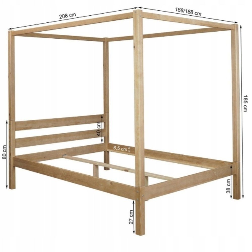 Łóżko podwójne drewniane Meble Doktór Bali 160x200 dąb naturalny