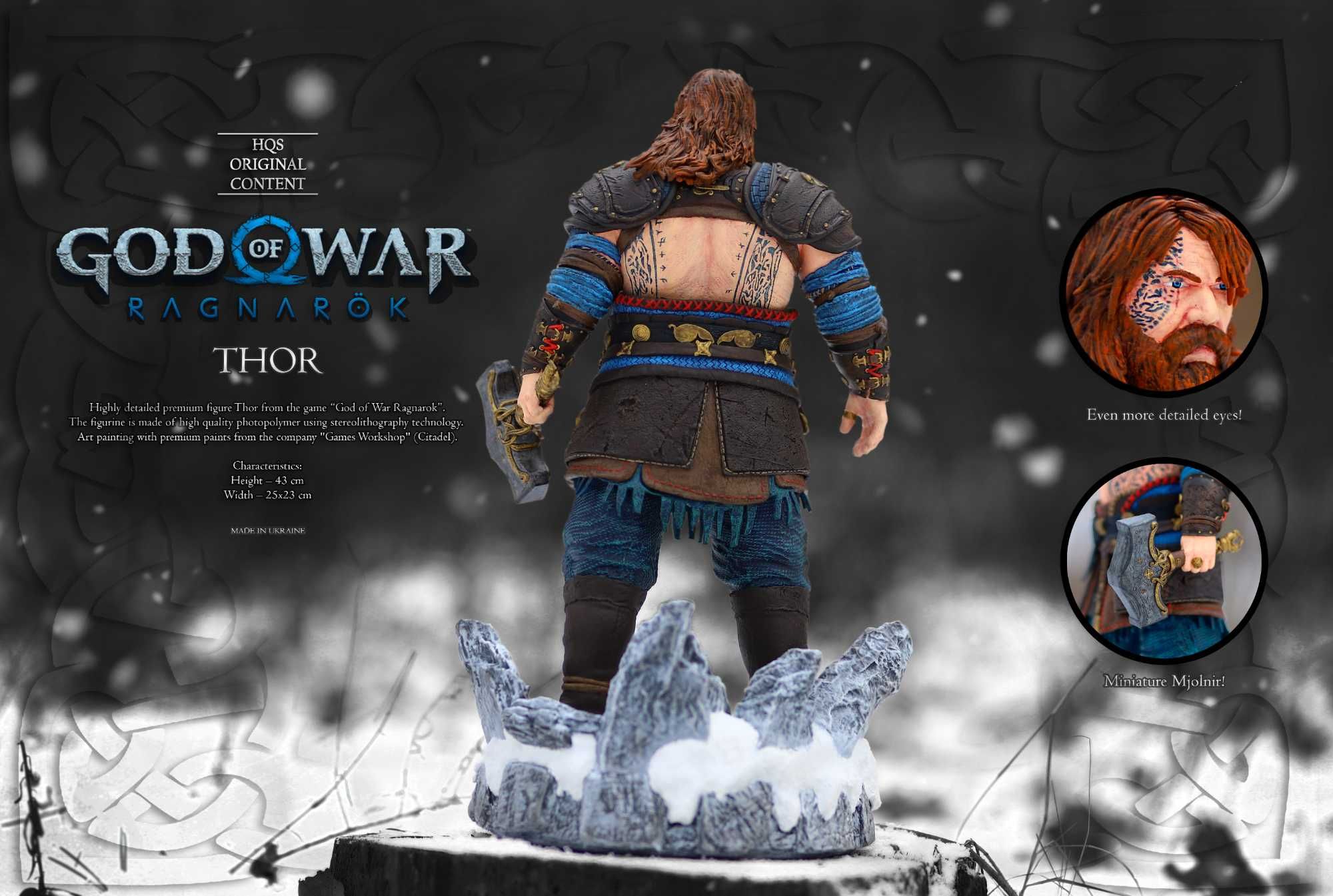 Фигурка Тора из игры "God of War Ragnarok" ("Бог Войны Рагнарёк" Тор)