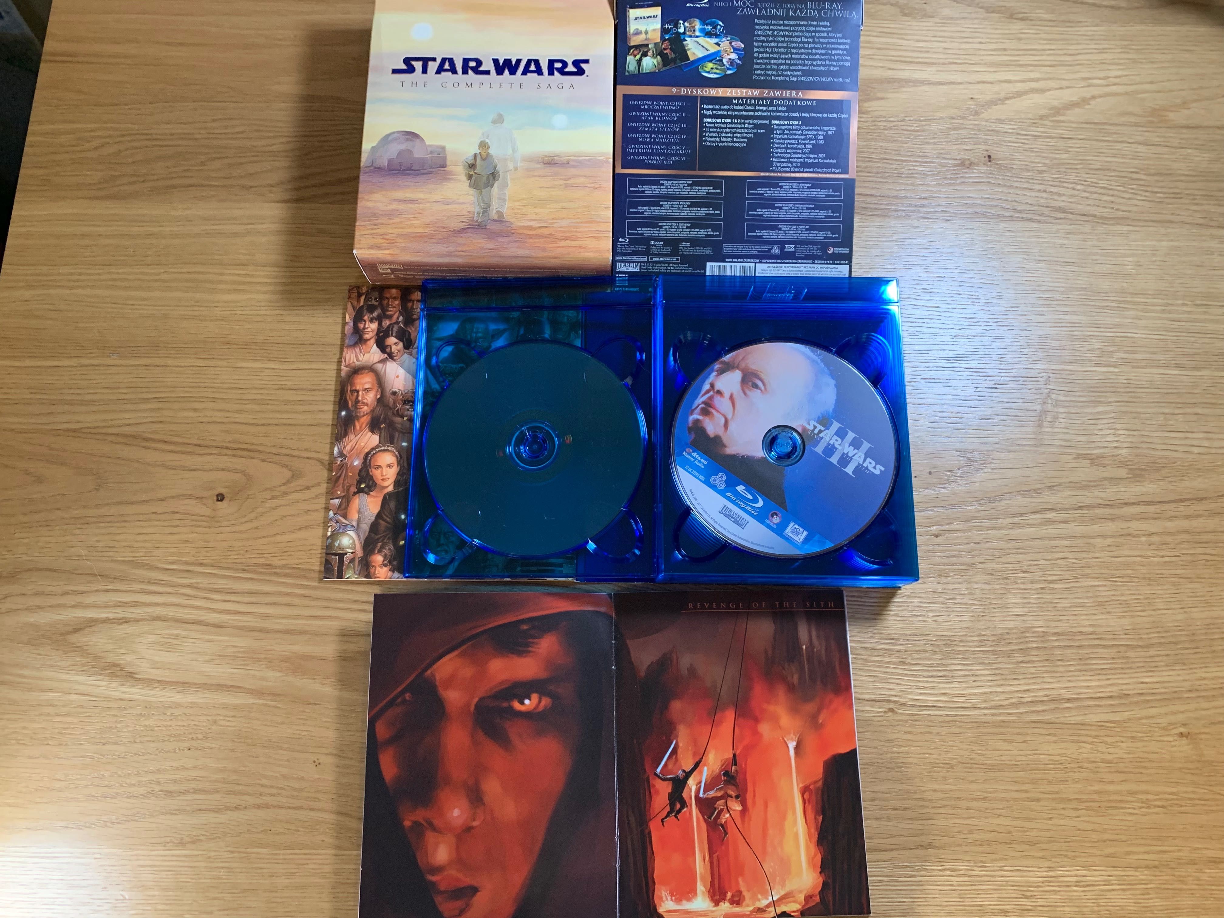 STAR WARS Complete Saga Blu-ray Gwiezdne wojny 9 płyt | WERSJA PL