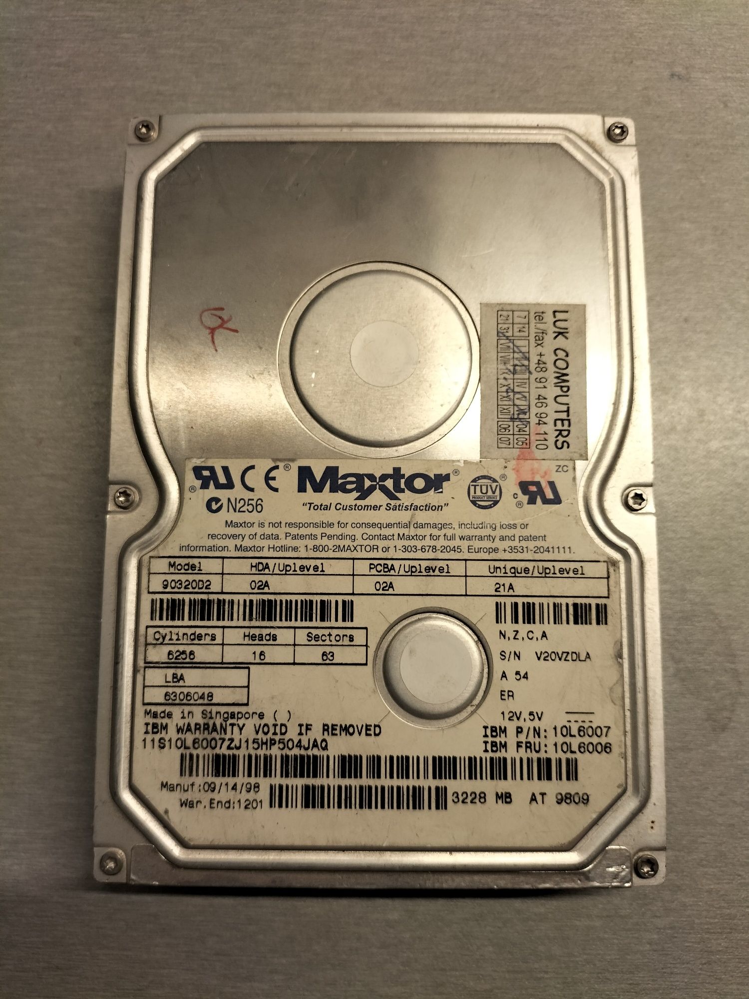 Maxtor 3.20GB Ide ATA hdd dysk