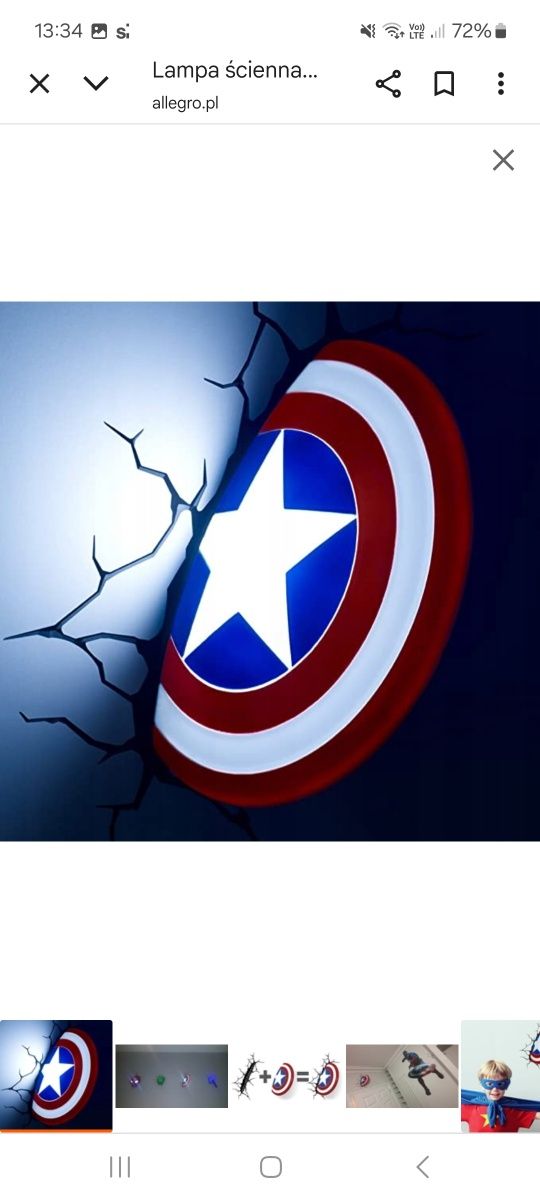 Lampka Marvel Tarcza Kapitana Ameryki