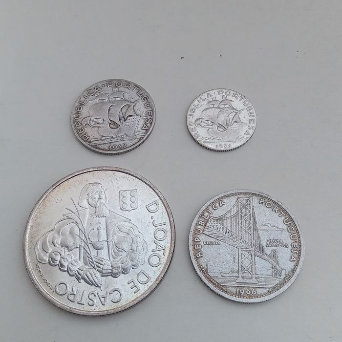 lote 4 moedas prata