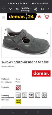 Buty Sandały Ochronne  NEO OB FO E SRC Demar