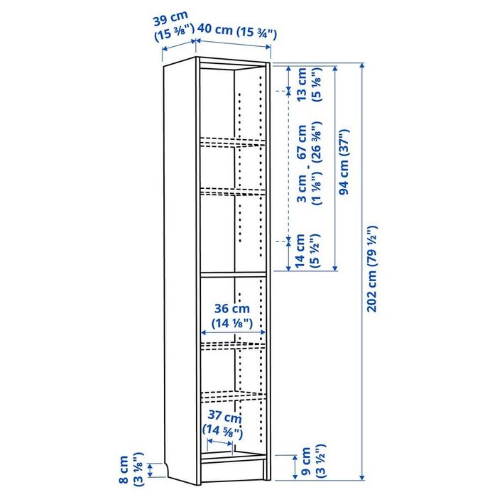 Grande estante preta Billy Ikea
