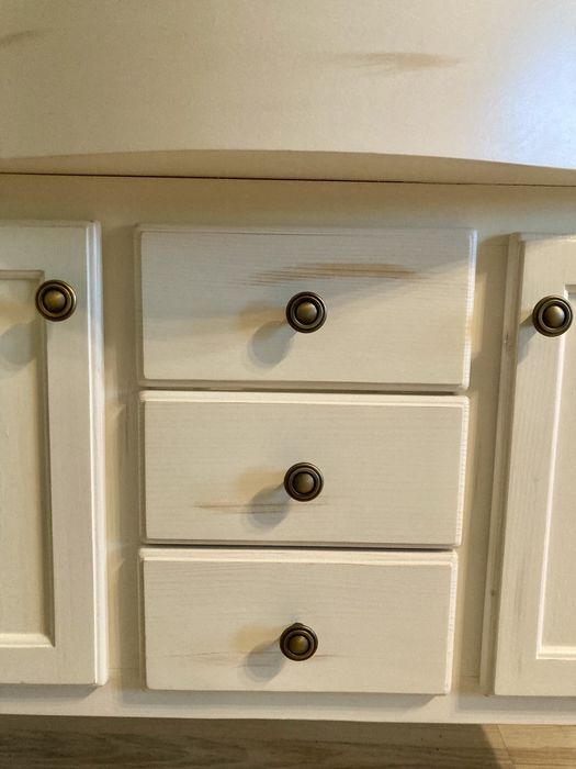 Sapho Retro szafka 89 cm podumywalkowa stojąca drewno świerkowe białe