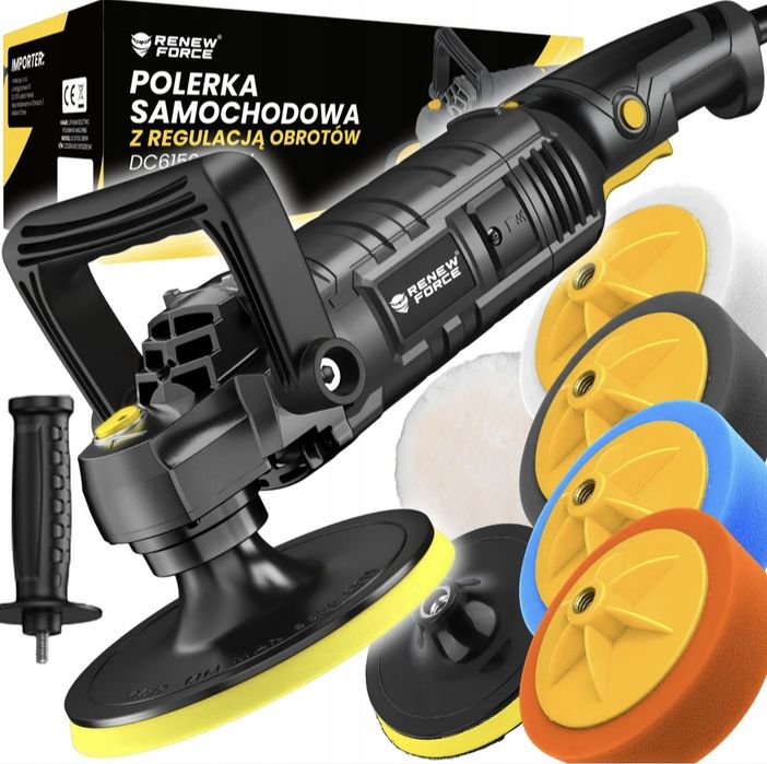 Polerka samochodowa rotacyjna 2600W zestaw