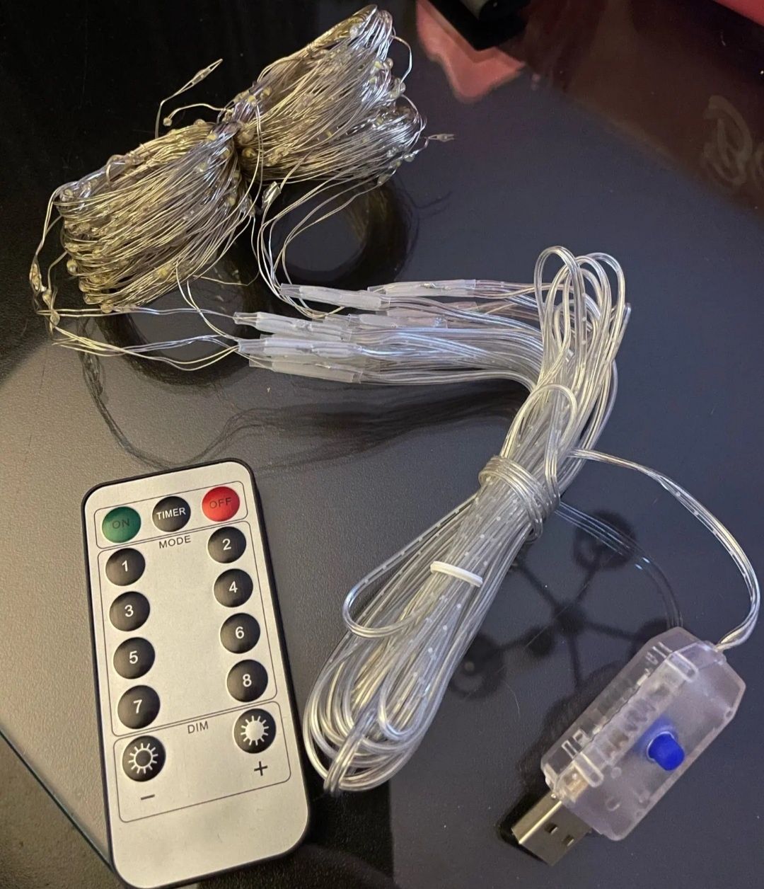 Гірлянда штора водоспад світлодіодна від USB з пультом