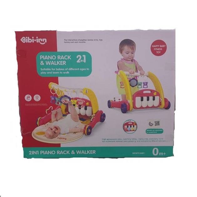 Музичний килимок каталка ходунки 2в1