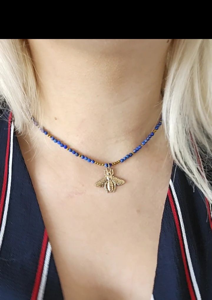 Naszyjnik z bransoletką z Lapis Lazuli