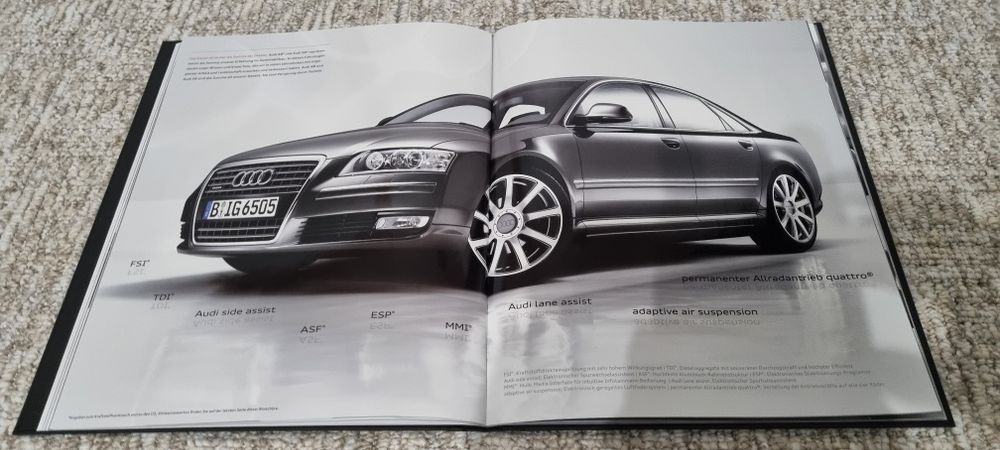 2009 Prospekt Audi A8/S8 na innej Q8, A7, A6, A5, A4, A3, S5, S4, S3.