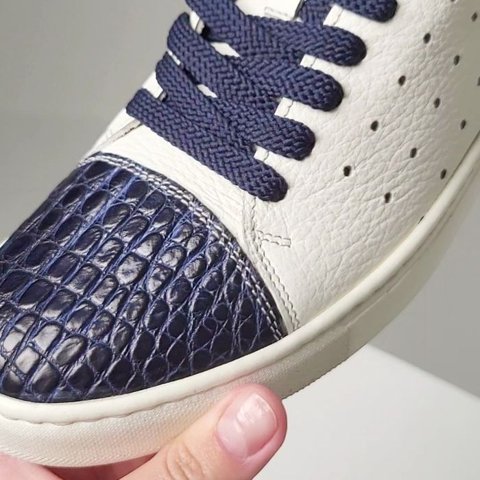 Літні чоловічі кеди зі шкіри натурального крокодилу