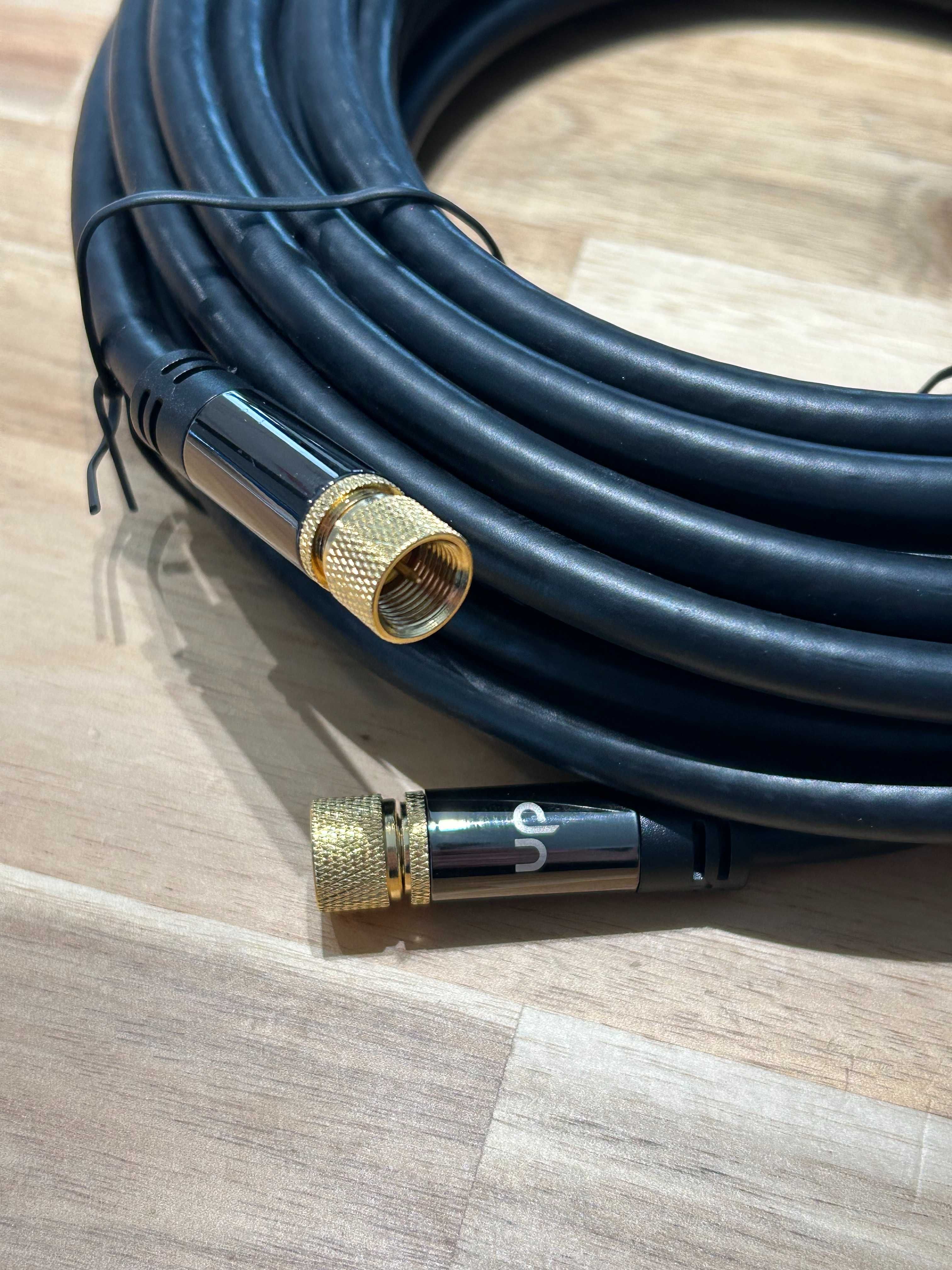 Kabel satelitarny, pozłacane końcówki (7,5. 10. 12,5,  15 m)