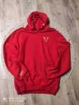 Young Wear bluzę z kapturem unisex kolor czerwony ze złotymi napisami