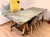 mesa, jantar, cozinha, secretaria, madeira, metal, industrial, rustica