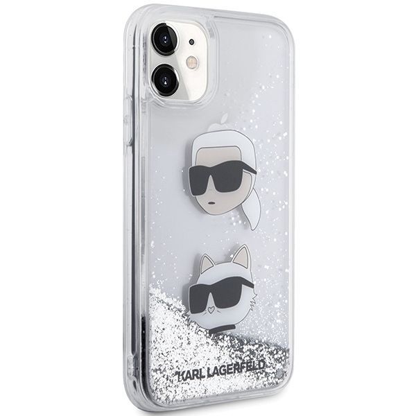 Etui Karl Lagerfeld Liquid Glitter do iPhone 11 / Xr 6,1" Silver