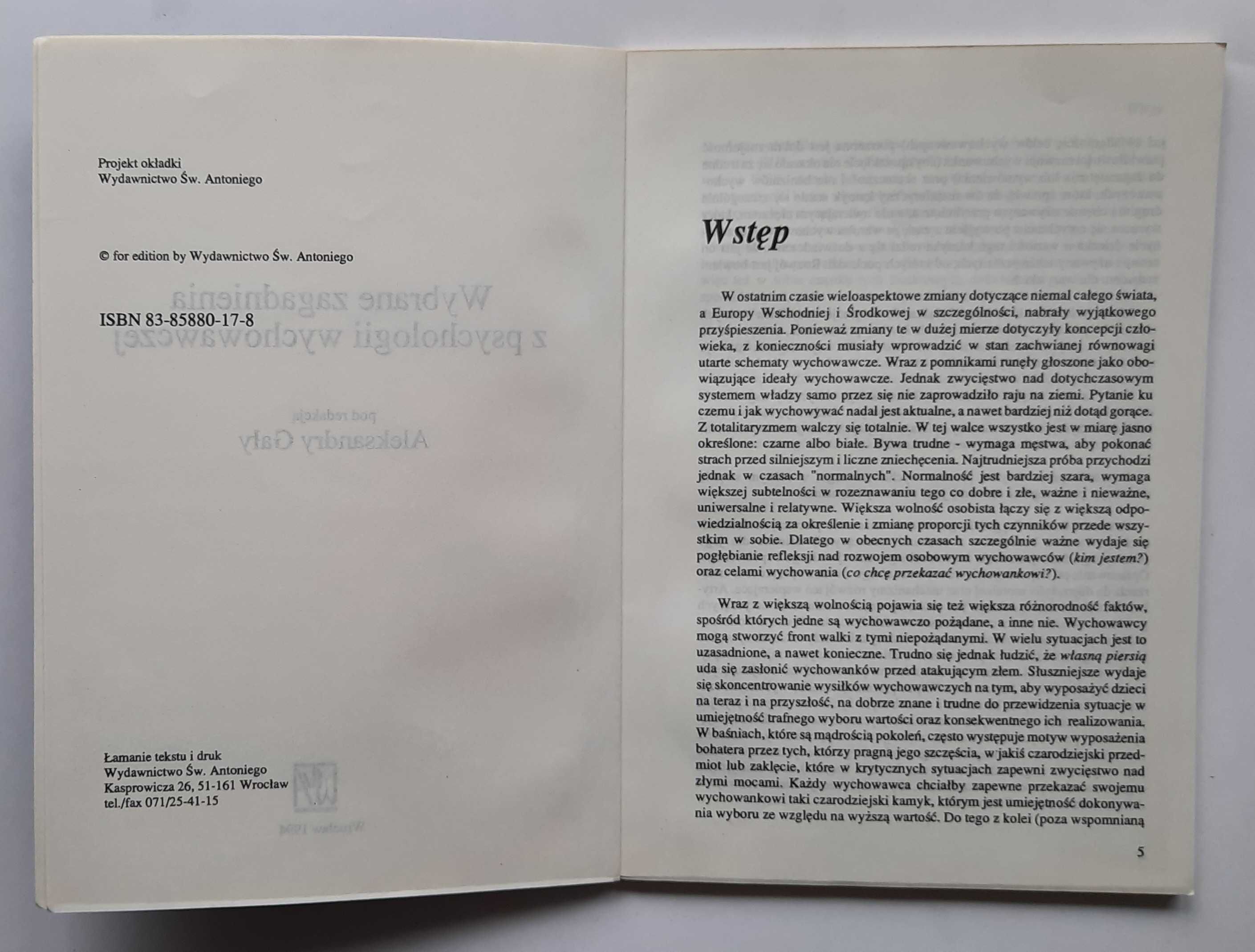 Wybrane zagadnienia z psychologii wychowawczej Aleksandra Gała