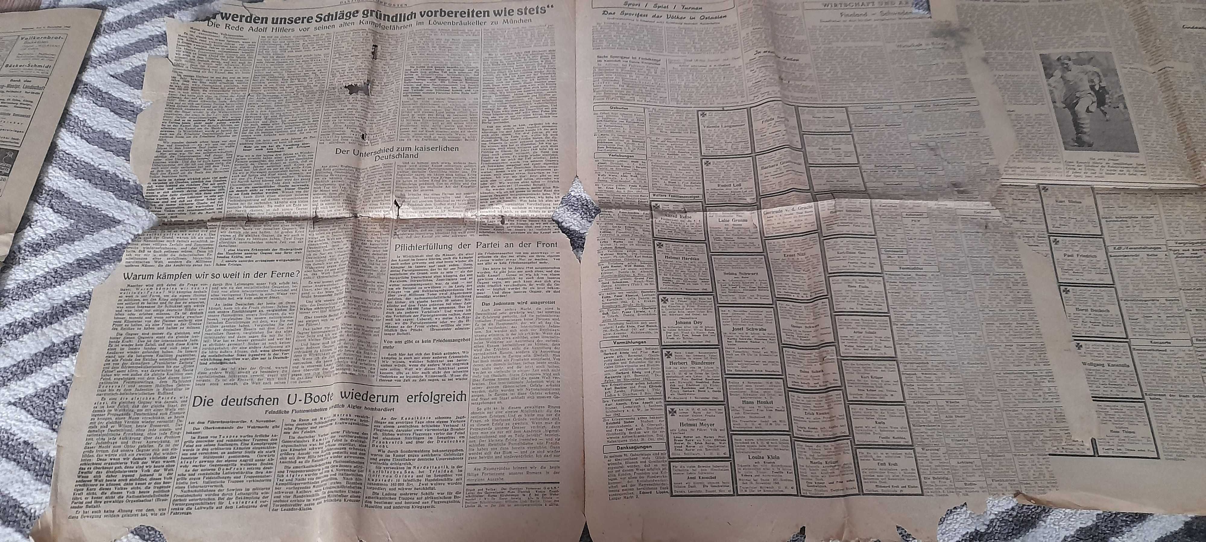 Niemcy Danzig faszystowskie gazety Danziger vorposten, rzesza 1941r