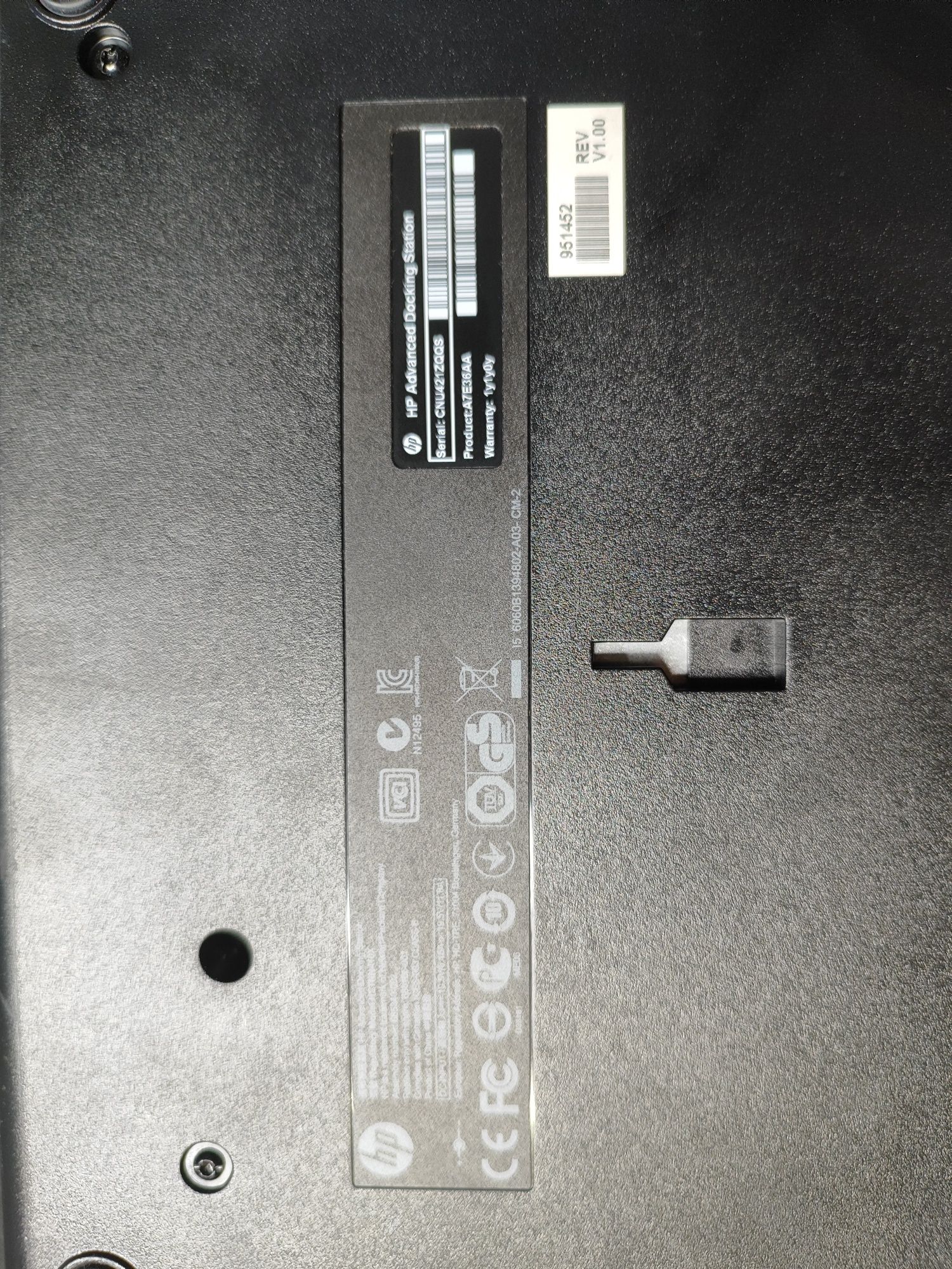 Stacja dokująca HP HSTNN-I10X, plus adapter i dysk
