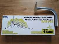 Antena telewizyjna UHF Dipol 17/21-60 Tri Digit Mini + Uchwyt