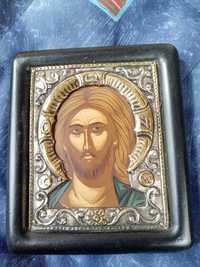 Серебряная икона Христа