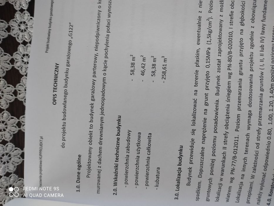 Projekt budowlany garaż warsztat