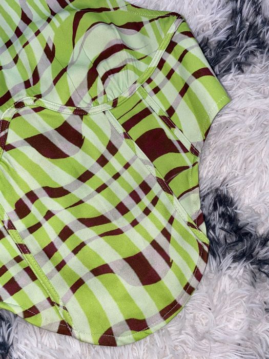 Корсет топ prettylittlething салатовий/шоколад