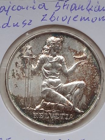 Szwajcaria 5 franków 1936r Ag 835