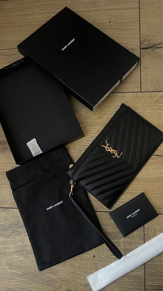 Шкіряний клатч CASSANDRE, оригінал SAINT LAURENT, 617662-BOW01