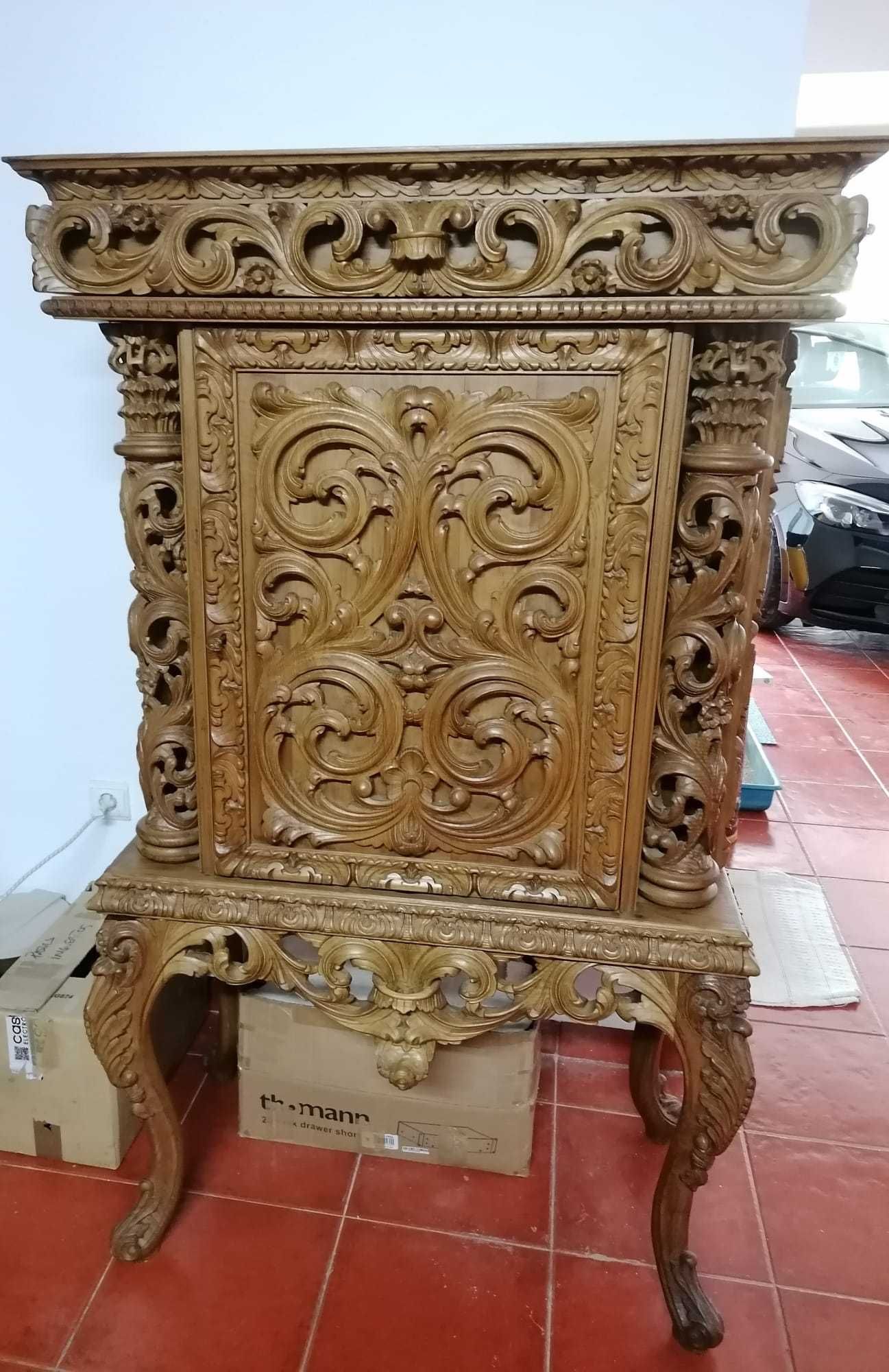 Bar Vintage Madeira Maciça Castanho