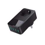 Carregador 1 saída EU normal e 4 USB Telemovel Tablet HUB