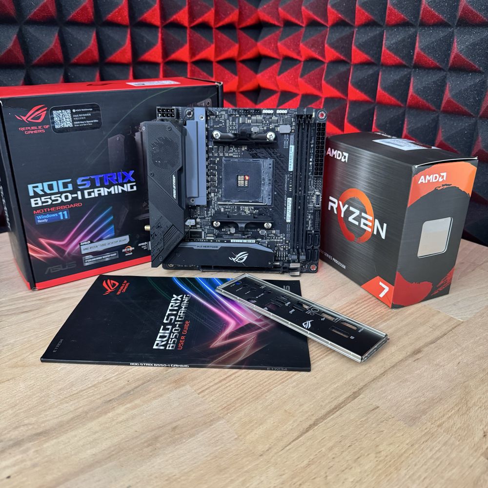 Mini itx комплект Ryzen 5800X, Rog Strix B550 материнська плата