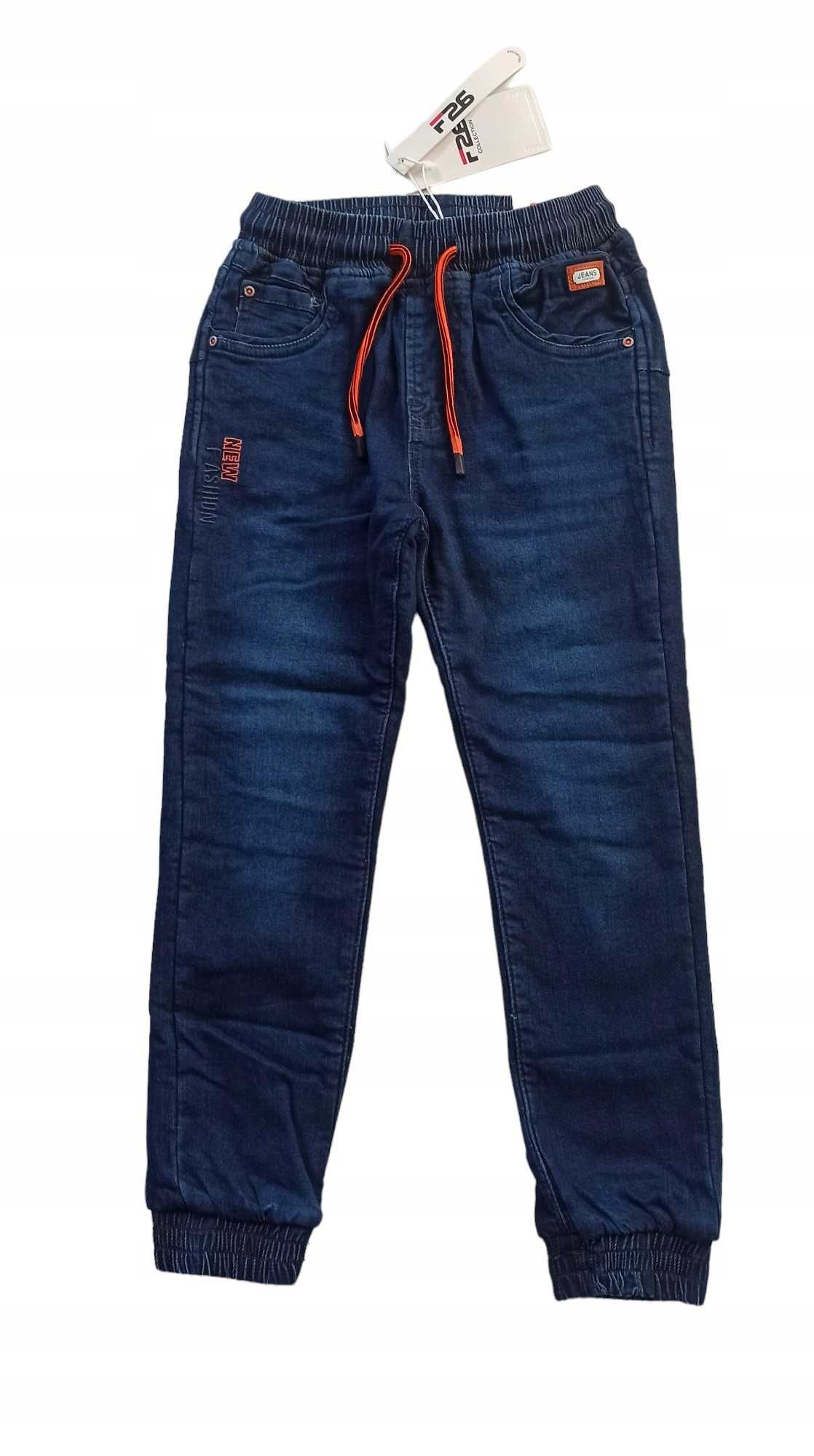 Spodnie Jeans miękkie elastyczne GUMA ocieplane polarem  nowy  170-176