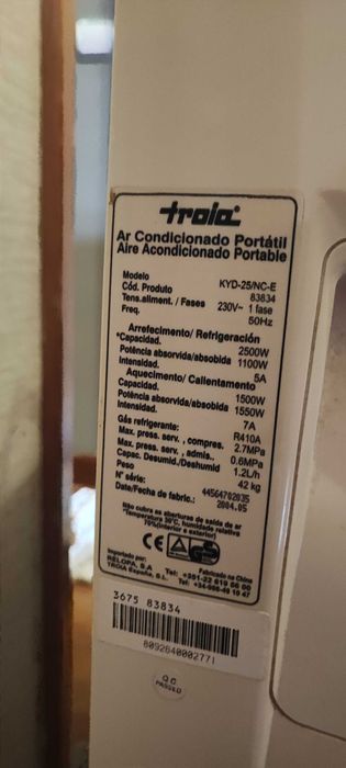Aparelho de ar condicionado portátil Tróia