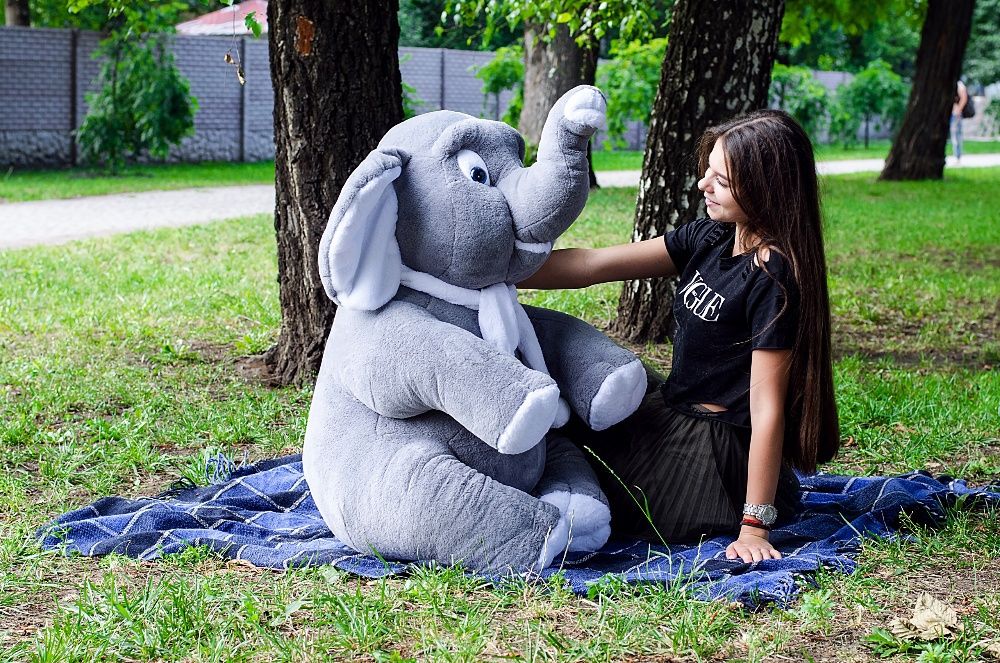 Большой плюшевый слоник Дамбо 120 см. Огромный мягкий слон