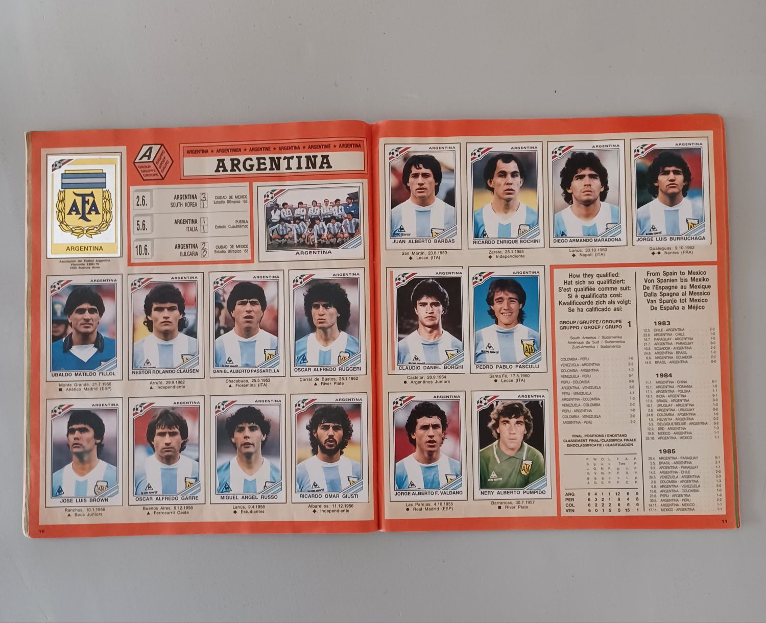 Caderneta cromos México 1986 Panini