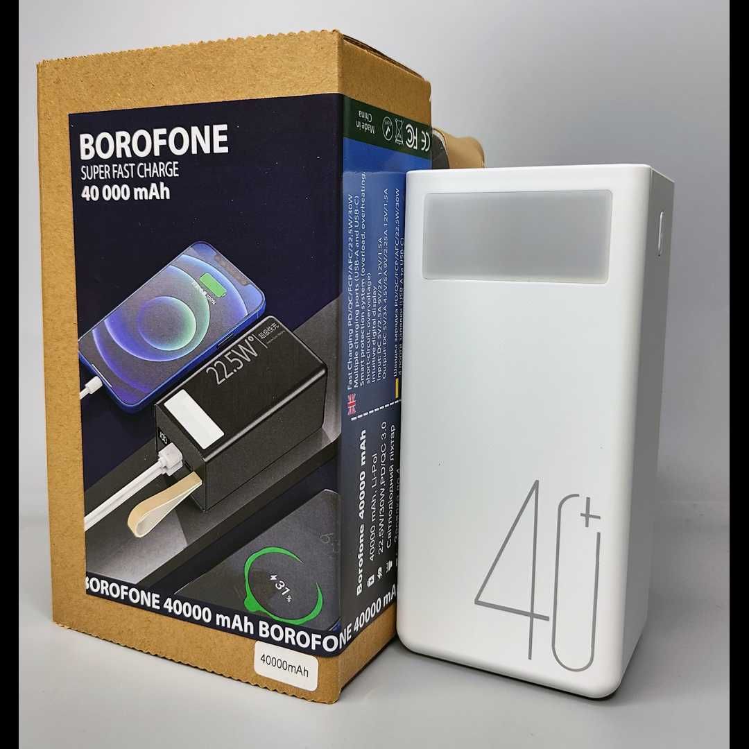 Зовнішній акумулятор power bank borofone pd40 40000 мАч, 22.5 Вт