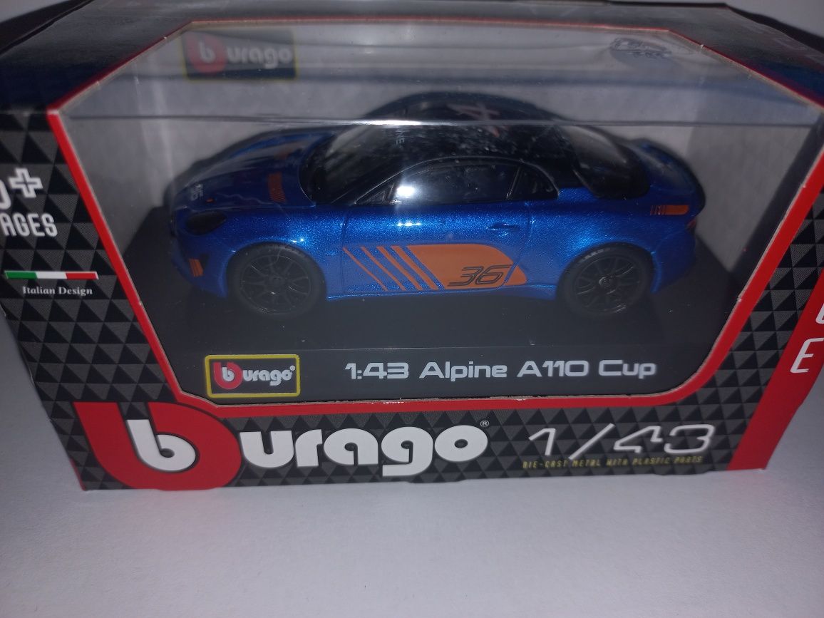 Bburago Alpine A110 CUP, skala 1:43 na podstawce, seria Race