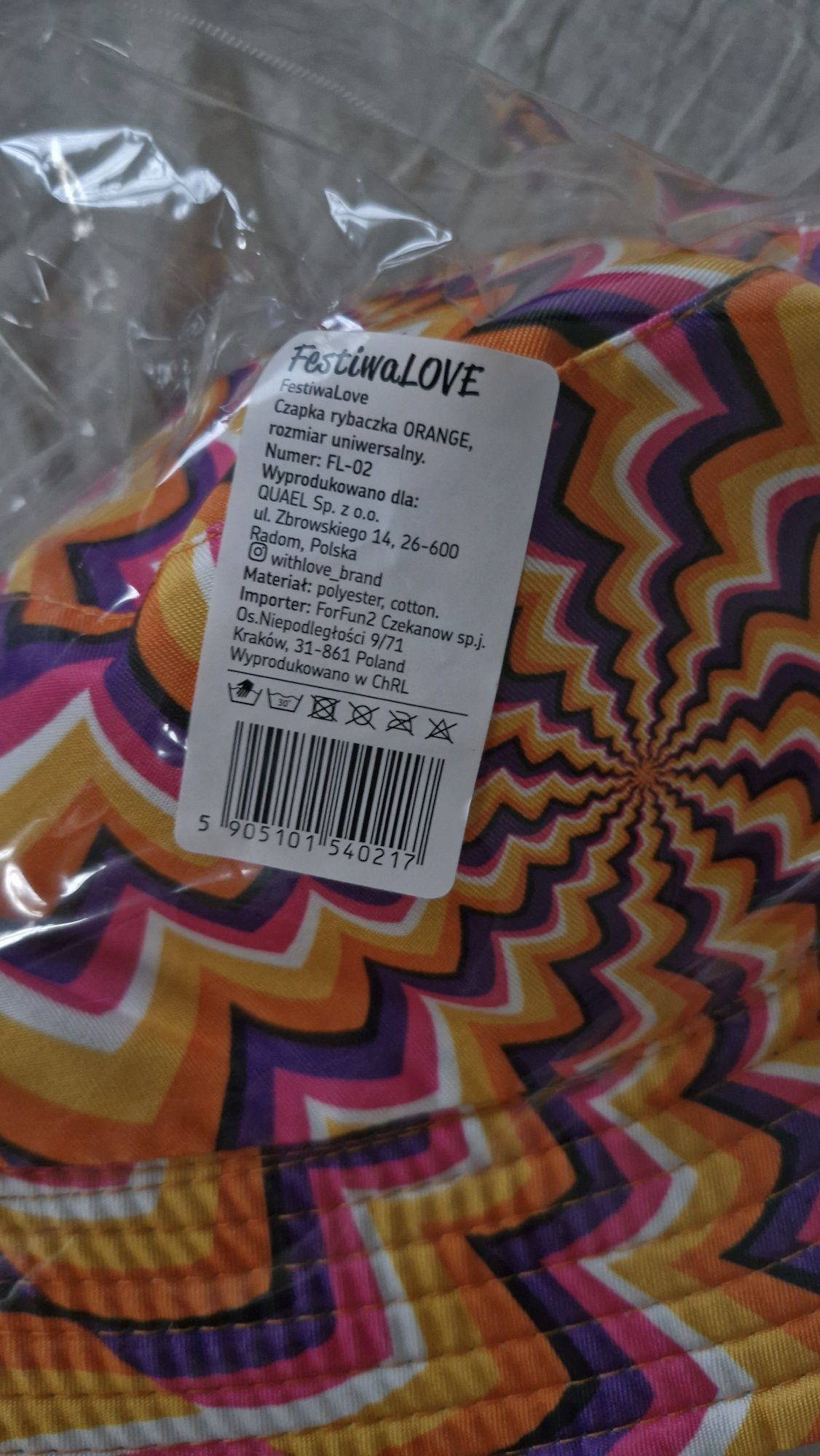 Czapka rybaczka kolorowa zakręcona festiwalove uniwersalna nowa