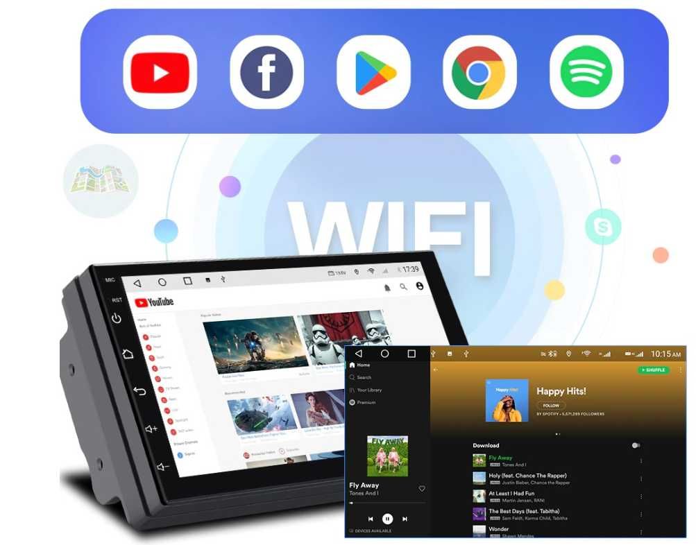 NOWE radio samochodowe 2 DIN 7" ANDROID 14 BT nawigacja USB 2/32 GB