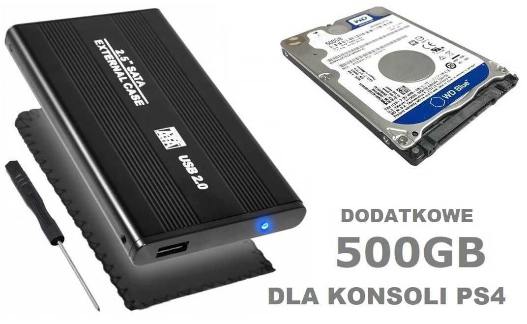 Dysk zewnętrzny 500GB USB 3.0 do konsoli PS4 *Nowy VideoPlay Wejherowo